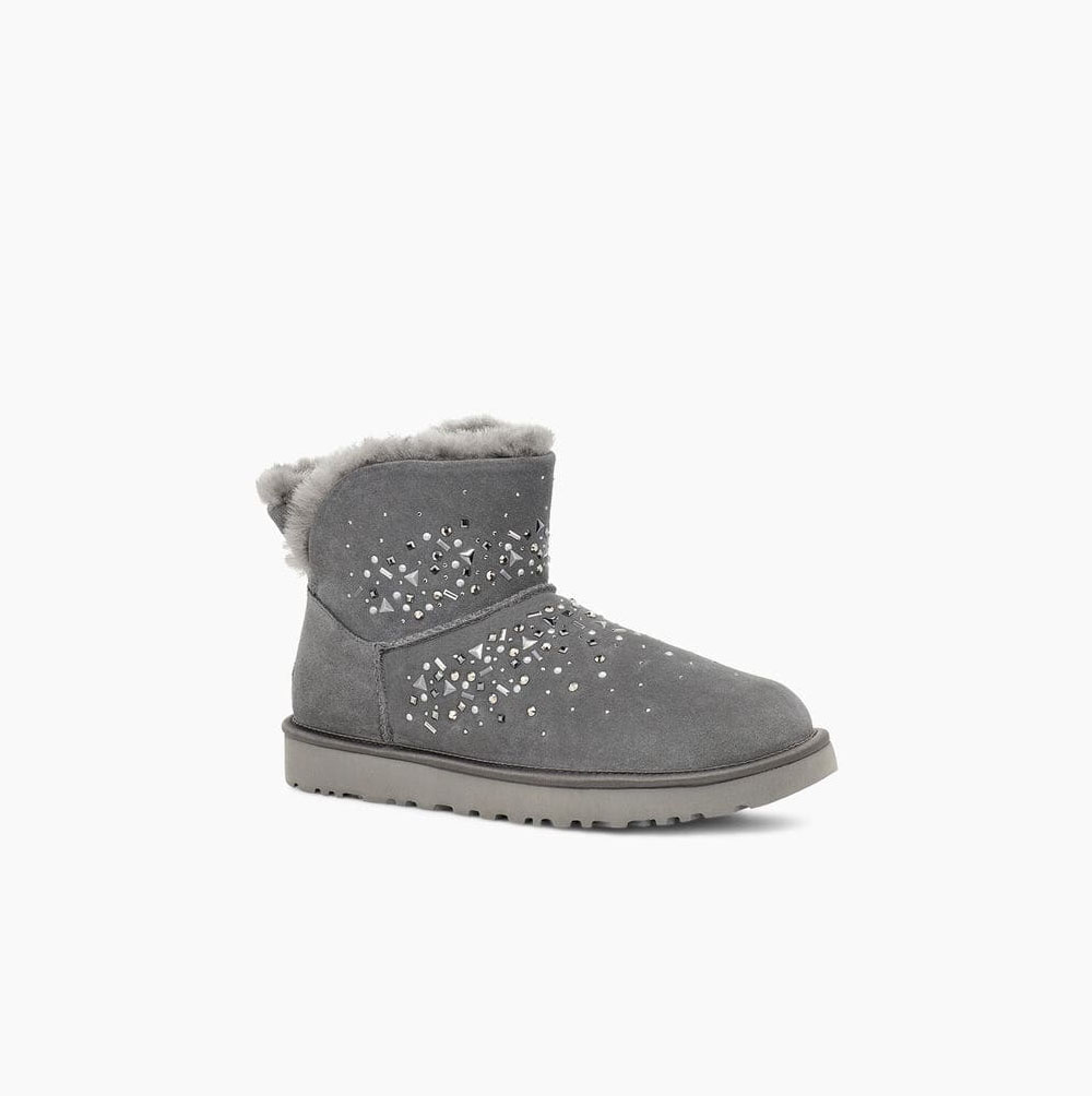 UGG Classic Galaxy Bling Mini - Boots Dame - Dyp Grå (NO-E802)